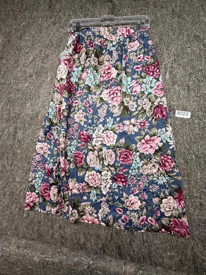 Maxi Falda BALENCIAGA Paris Bolsillos Florales RN63226 Talla 10 Foto 2 de 4