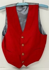 Vintage Boys Reversible Two Tones Vest Wool  Satin