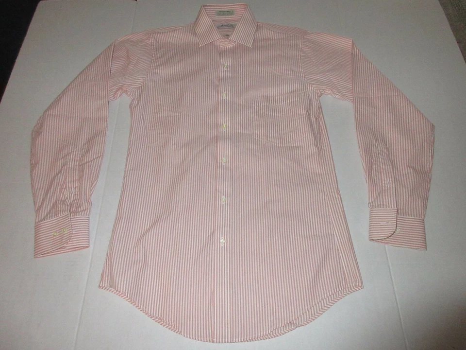 Camisa ajustada de colección para hombre Marshall Field con botones manga larga cuello pequeño rosa Foto 2 de 4