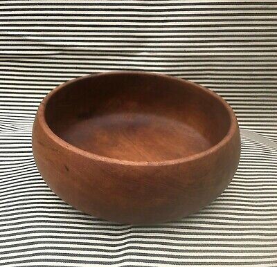 Vintage Wood Carved Bowl Round Wooden, Round Wooden Bowl With Lid