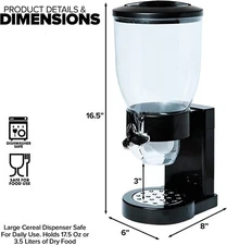 Cereal Dispenser Containers Storage Dry Food Countertop Rotating Knob Small