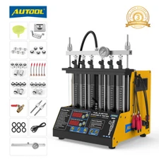 AUTOOL CT200 Ultrasonic Fuel Injector Tester Cleaner Cleaning Machine 6 cylinder