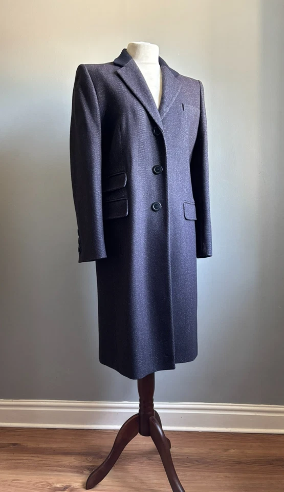 PAUL COSTELLOE TWEED COAT 14 12 long line wool covert riding DRESSAGE £349 BNWT - Image 3 of 4