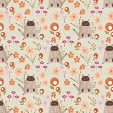 Feline Drive Fabric LAZY SUNDAY Lazy Kittens Cats Almond Sold by the Yard