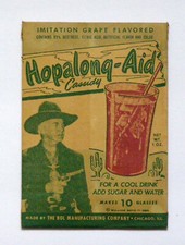 Hopalong Cassidy Grape Flavored Drink Aid Repro Card 10 1/2 " X 7 1/2"