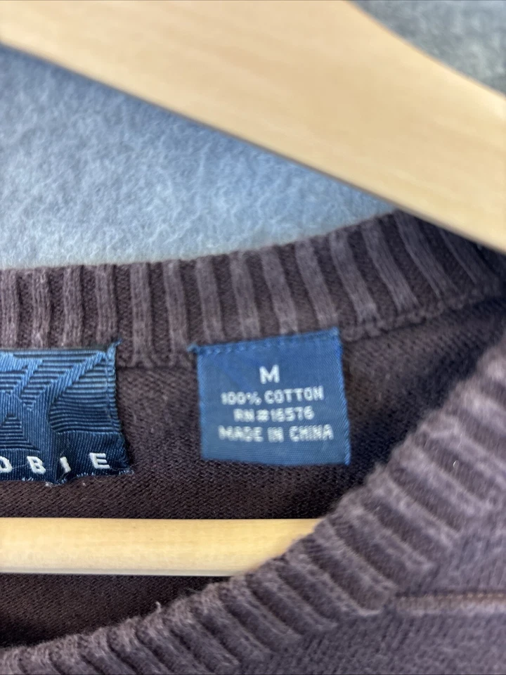 Suéter De Colección Hobie Argyle M’s M Marrón Azul Surf Patín De Gran Tamaño Logo del Abuelo Foto 3 de 4