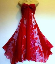 MONSOON SUMMER VINTAGE 50'S ROCKABILLY RED FLAPPER DRESS SIZE UK 8 WEDDINGS