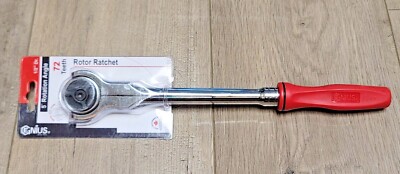 Genius Tools 1/2'' dr Long Handle Rotor Head Ratchet w/Ergo Grip #481804P