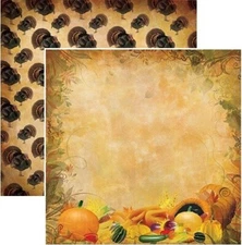 Fall Harvest - Thanksgiving, scrapbook paper, DS, Reminisce HAR002