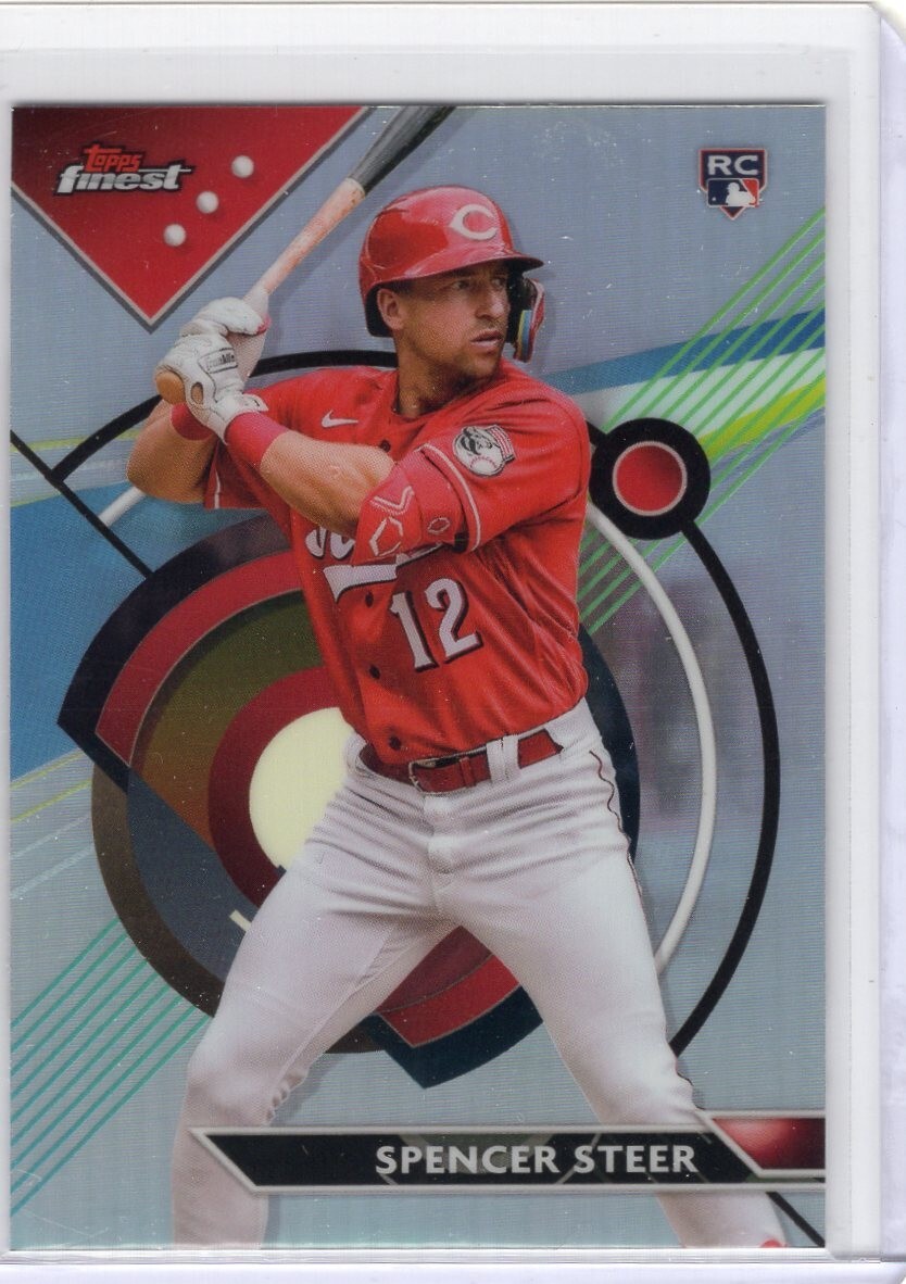 2023 Topps Finest Spencer Steer Refractor Rookie Cincinnati Reds #95