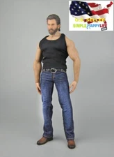 1/6 black Tank Top Vest Jeans Boots For PHICEN M33 M34 12" Muscular Figure ❶USA❶