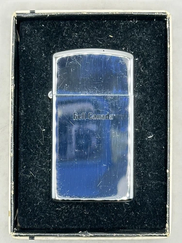 Vintage 1966 Bell Canada HP Chrome Zippo Lighter In Box Niagara Falls Made