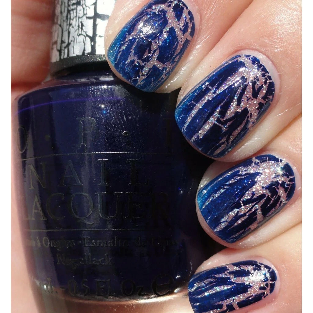 OPI Nail Polish Lacquer NL E63 Navy Shatter 0.5 oz eBay