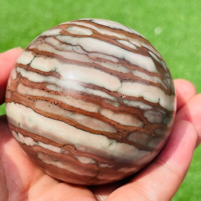 390g Natural Zebra Jasper Crystal Sphere Ball Mineral Specimen Healing