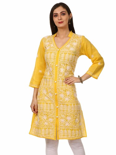 Women Handmade Chikankari Cotton Kurta 