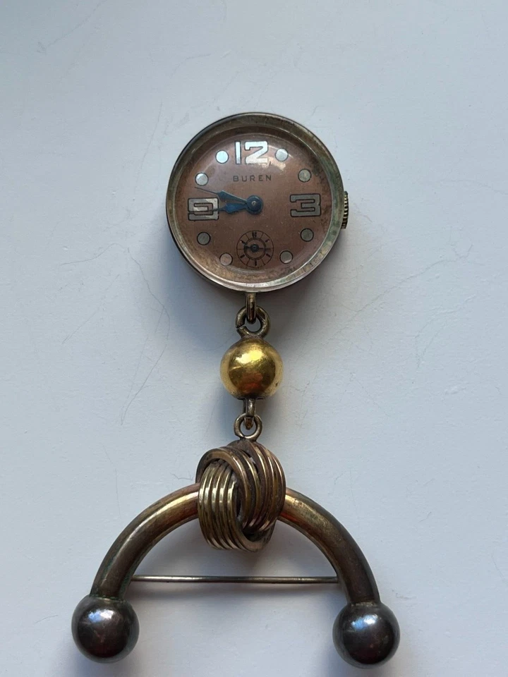 Buren, Reloj Suizo Relleno de Oro Colgante-Fob Foto 2 de 4