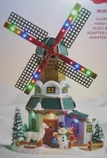 St Nicholas Square Village - WINDMILL LED Lights Animation Musical - New