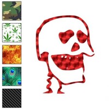 Skeleton Head Skull Drawing, Vinyl Decal Sticker, 40 Patterns  3 Sizes, 2342