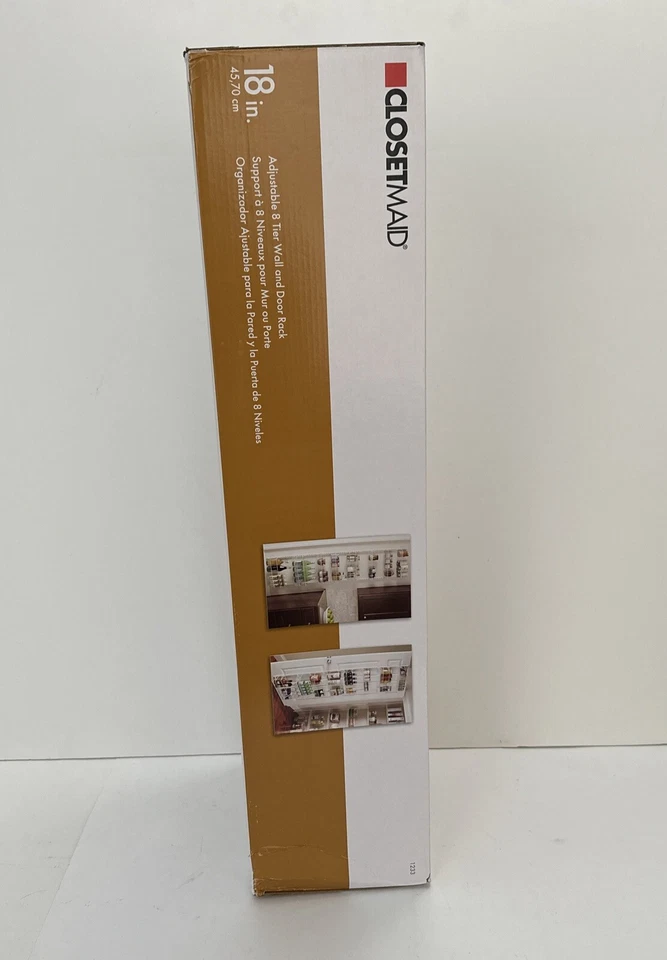 ClosetMaid 1233 18 pulgadas ajustable 8 niveles pared y puerta estante organizador blanco Foto 4 de 4
