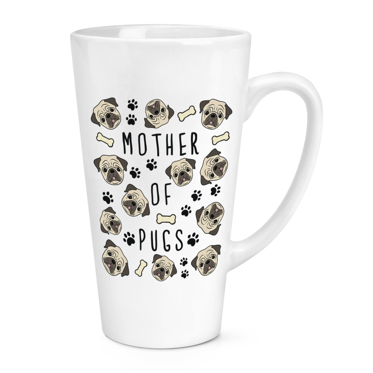 Mother Of Pugs 17oz Large Latte Mug Cup Crazy Lady Man Animal Lover Dog Funny