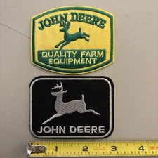 2 PC Set - John Deere (Black & Yellow Iron on patches) Quality Farm Equipment