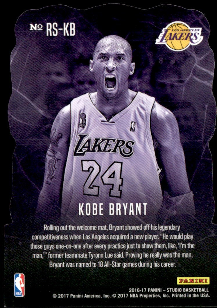2016-17 Panini Studio #RS-KB Kobe Bryant Rock Solid Case Hit SSP
