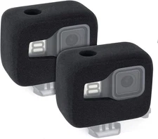 2-Pack Windslayer Cover Housing Frame Case for Gopro Hero 8 Black, Reduces Wind