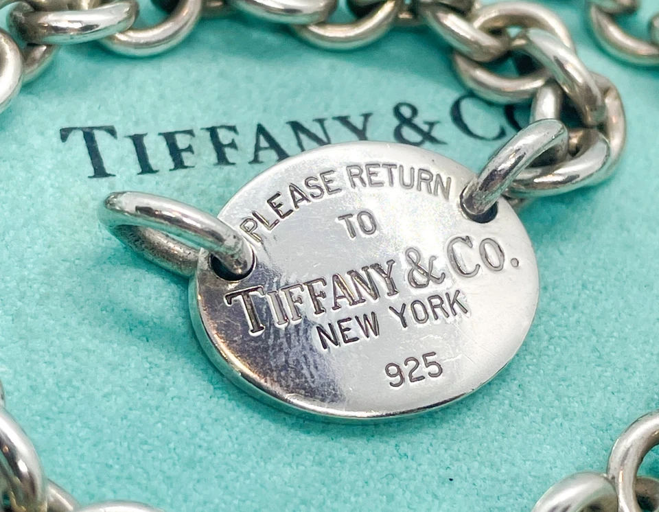 Collar colgante gargantilla etiqueta ovalada de plata esterlina Return to Tiffany & Co 15,5" Foto 4 de 4