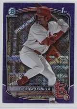 2025 Bowman Chrome Prospects Mega Box Purple Mojo Refractor Yairo Padilla 0u38