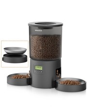 Automatic Cat Feeder 2 Cats, 4.2L Dry Food Auto Dispenser with Double Bowls,D...