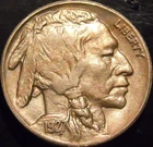 1927-P Buffalo Nickel Choice Original AU/BU Full Horn