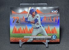 Alex Ramirez Top 100 Chrome Prospect Rookie 2024 Bowman Card #72 New York Mets. rookie card picture