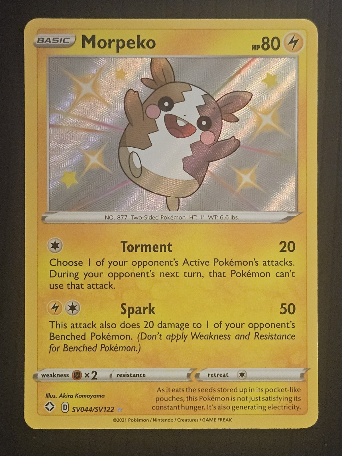 Pokemon Morpeko #SV044/SV122 English Shining Fates Shiny Holo NM