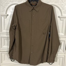 Ridgecut Toughwear Mens Sz M Long Sleeve Trail Snap Shirt Br Shitake NWT