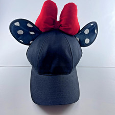 Disney Parks Minnie Mouse Snapback Baseball Hat with Ears and Bow - NEW