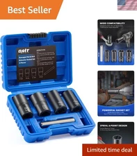 High-Density Chrome Moly 5pc Lug Nut Remover Tool Set - Easy to Use