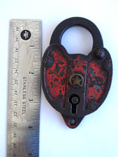 Antique Padlock w/ Star Logo and #27 / No Key / Free Shipping / tm5sn
