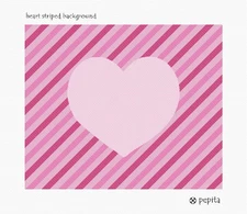 Heart Striped Background Needlepoint Kit or Canvas