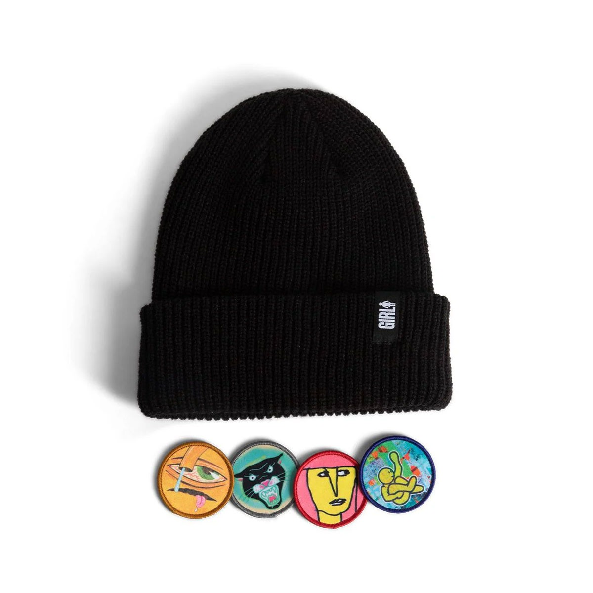 S Beanie Legend Head Patch Black