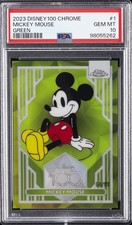 2023 TOPPS CHROME DISNEY100 GREEN REFRACTOR #1 MICKEY MOUSE 64/99 PSA 10