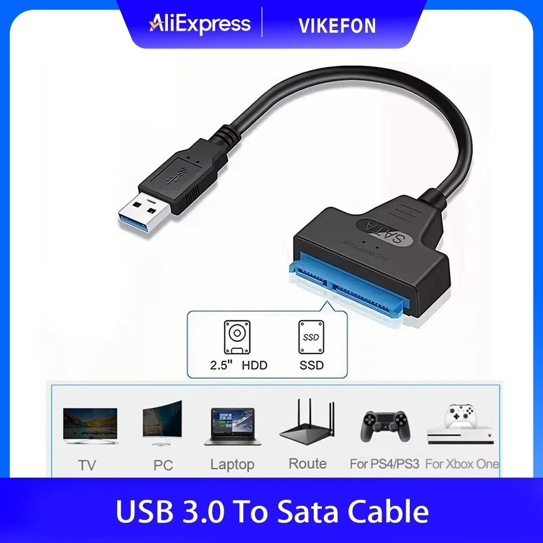 Adattatore SATA/IDE a USB 3.0, lettore di dischi rigidi per