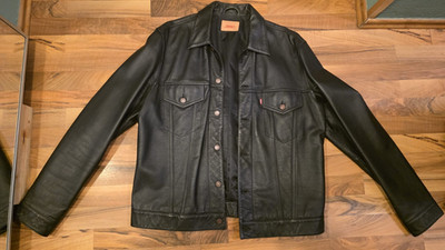 Levi´s Slim Fit Trucker Leather Jacket - Size XXL - Vintage - Ultra Rare