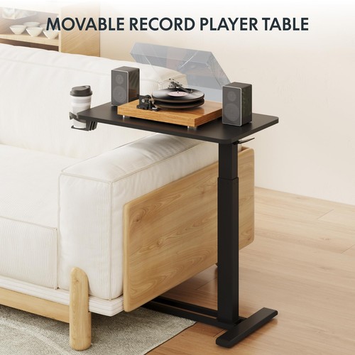 H7 Adjustable Overbed Bedside Table with Wheels Pneumatic Mobile Standing Des... - Picture 5 of 8