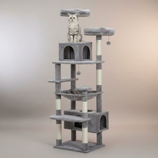 Large Indoor Cat Tree Tower Hammock Condos Perches Scratching Posts Living Play