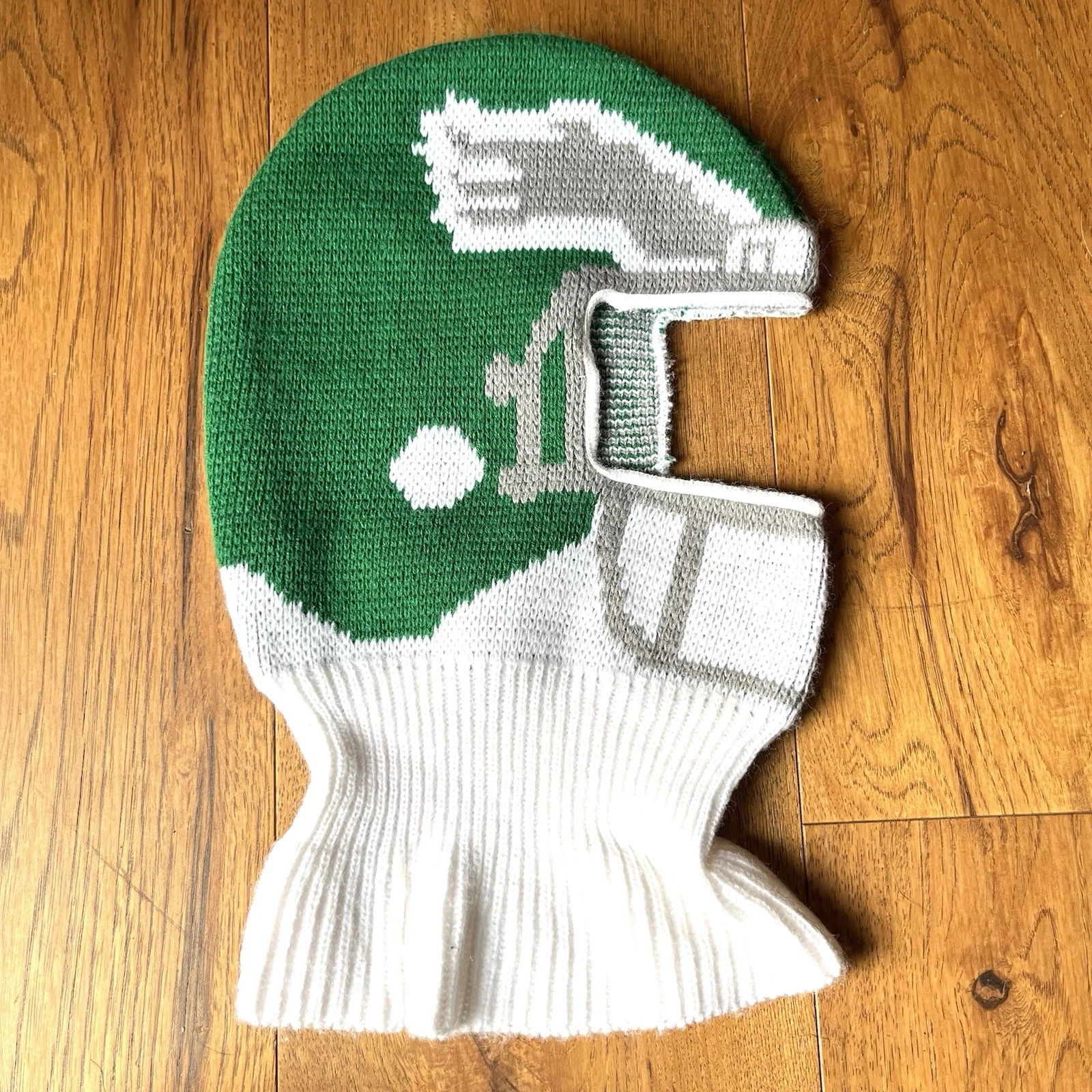 Philadelphia Eagles Vintage 1990 Game Face Helmet Knit Ski Mask Hat NFL USA Made