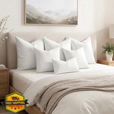 MIULEE 24x24 Feather Down Pillow Insert Soft Cotton Fabric for Sofa