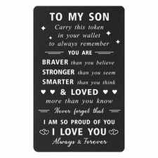 Son Wallet Card, Inspirational Gifts for Adult Sons Birthday Fathers Day Grad...
