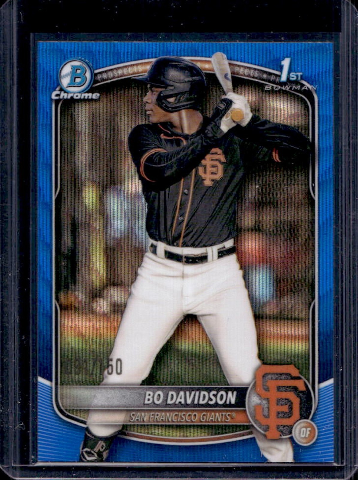 2025 Bowman Chrome Bo Davidson Blue Wave Refractor 1st Prospect #91/150 Giants