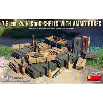 MINIART MA35457 7,5 cm Kw.K Stu.G Shells with Ammo Boxes