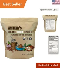 Anthony's Organic Cocoa Powder, 5 lb, Unsweetened, Gluten Free, Non GMO
